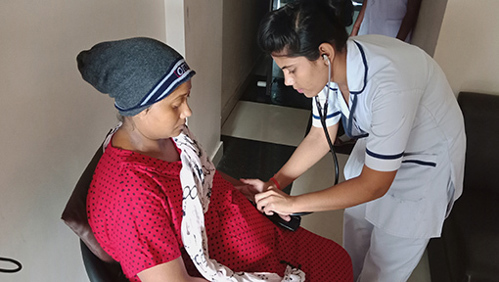 Person getting a health check